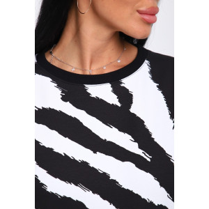 Свитшот женский №35886 футер с лайкрой 2-х нитка (последний размер) зебра 48,56,60