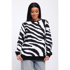 Свитшот женский №35886 футер с лайкрой 2-х нитка (последний размер) зебра 48,56,60