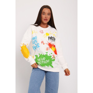 Свитшот женский №70120 футер с лайкрой 2-х нитка (последний размер) молочный 58-60 Свитшот женский №70120 футер с лайкрой 2-х нитка (последний размер) молочный 58-60