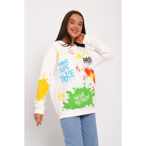 Свитшот женский №70120 футер с лайкрой 2-х нитка (последний размер) молочный 58-60 Свитшот женский №70120 футер с лайкрой 2-х нитка (последний размер) молочный 58-60