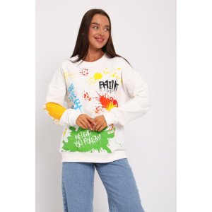 Свитшот женский №70120 футер с лайкрой 2-х нитка (последний размер) молочный 58-60 Свитшот женский №70120 футер с лайкрой 2-х нитка (последний размер) молочный 58-60