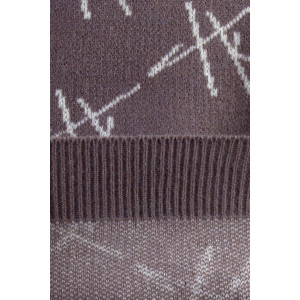 Джемпер женский "Штрихи" №1897 вязаный трикотаж (последний размер) светло-коричневый 42-50