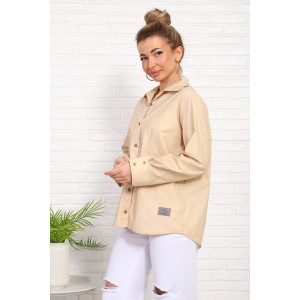 Рубашка женская №1066 сатин (последний размер) бежевый 52