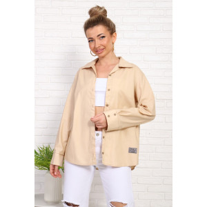 Рубашка женская №1066 сатин (последний размер) бежевый 52