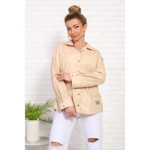 Рубашка женская №1066 сатин (последний размер) бежевый 52