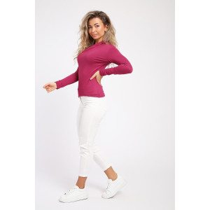 Лонгслив женский №21052 вискоза (последний размер) малиновый 50