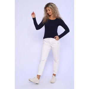 Лонгслив женский №71083 джерси (последний размер) темно-синий 54