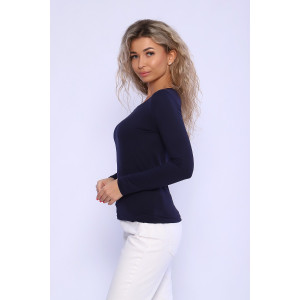 Лонгслив женский №71083 джерси (последний размер) темно-синий 54