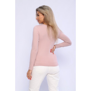 Лонгслив женский №71083 джерси (последний размер) розовая пудра 52