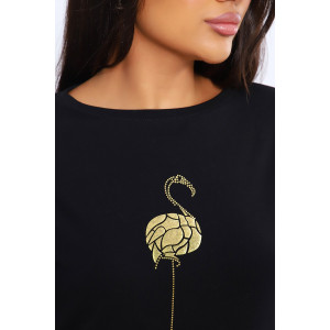 Лонгслив женский №82068 кулирка с лайкрой пенье (последний размер) черный 56