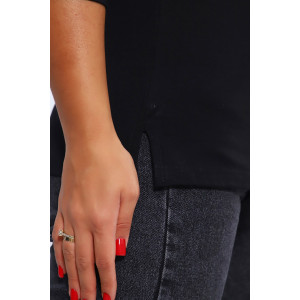 Лонгслив женский №82068 кулирка с лайкрой пенье (последний размер) черный 56