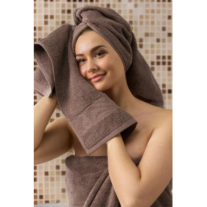 Набор махровых полотенец "Веларио" 3 шт. кофейный