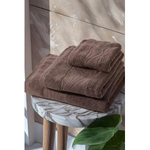 Набор махровых полотенец "Веларио" 3 шт. кофейный