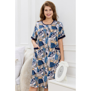 Халат женский "Атмосфера" кулирка (р-ры: 48-62) синий