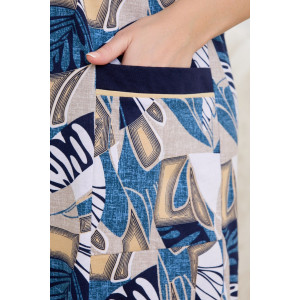 Халат женский "Атмосфера" кулирка (р-ры: 48-62) синий