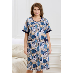 Халат женский "Атмосфера" кулирка (р-ры: 48-62) синий