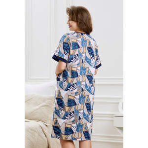 Халат женский "Атмосфера" кулирка (р-ры: 48-62) синий