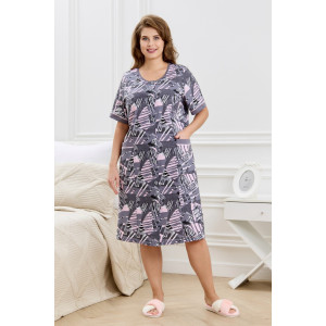 Халат женский "Атмосфера" кулирка (р-ры: 48-62) серый