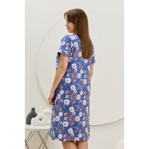 Халат женский "Флэр" кулирка (р-ры: 48-62) синий