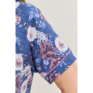 Халат женский "Флэр" кулирка (р-ры: 48-62) синий