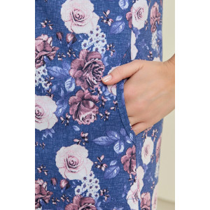 Халат женский "Флэр" кулирка (р-ры: 48-62) синий