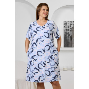 Халат женский "Мира" махра (р-ры: 48-62) голубой