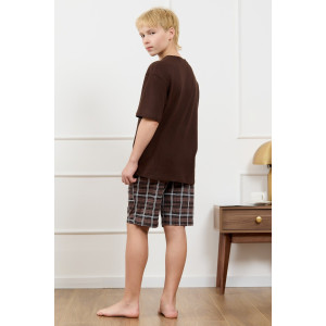 Костюм двойка детский "Браун-2" кулирка (р-ры: 140-170) коричневый