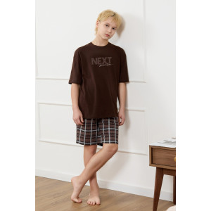 Костюм двойка детский "Браун-2" кулирка (р-ры: 140-170) коричневый