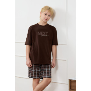 Костюм двойка детский "Браун-2" кулирка (р-ры: 140-170) коричневый