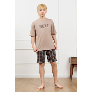 Костюм двойка детский "Браун-2" кулирка (р-ры: 140-170) бежевый