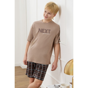 Костюм двойка детский "Браун-2" кулирка (р-ры: 140-170) бежевый