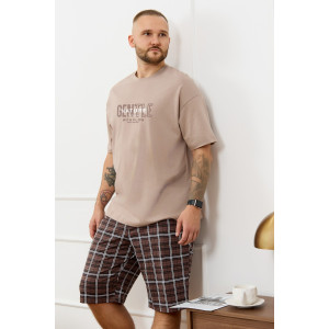 Костюм двойка мужской "Браун-4" кулирка (р-ры: 48-58) бежевый