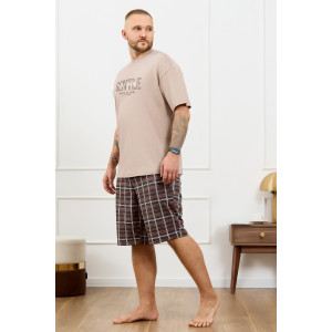 Костюм двойка мужской "Браун-4" кулирка (р-ры: 48-58) бежевый