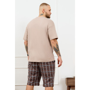 Костюм двойка мужской "Браун-4" кулирка (р-ры: 48-58) бежевый