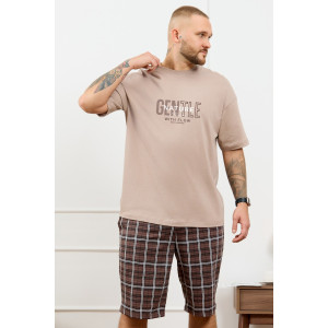 Костюм двойка мужской "Браун-4" кулирка (р-ры: 48-58) бежевый