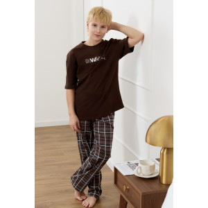 Костюм двойка детский "Браун-1" кулирка (р-ры: 140-170) коричневый Костюм двойка детский "Браун-1" кулирка (р-ры: 140-170) коричневый