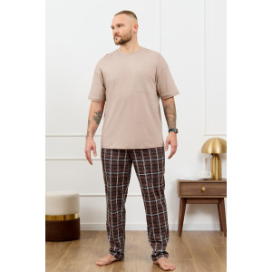 Костюм двойка мужской "Браун-3" кулирка (р-ры: 48-58) бежевый