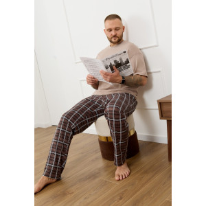 Костюм двойка мужской "Браун-3" кулирка (р-ры: 48-58) бежевый