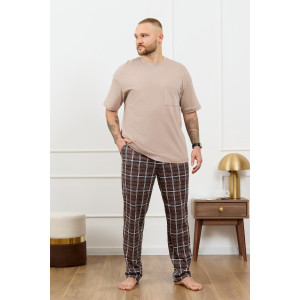 Костюм двойка мужской "Браун-3" кулирка (р-ры: 48-58) бежевый