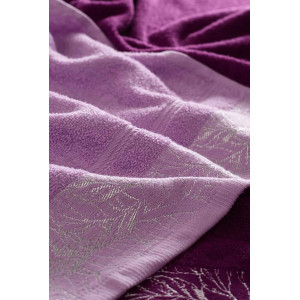 Набор махровых полотенец "Листья" 6 шт. фиолетовый-фуксия Набор махровых полотенец "Листья" 6 шт. фиолетовый-фуксия