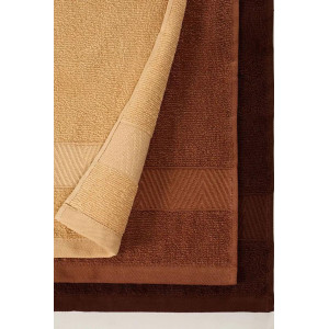 Набор махровых полотенец "Сафари" 40х60 (6 шт.) темно-коричневый, светло-коричневый, бежевый