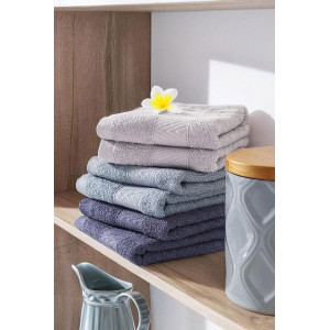 Набор махровых полотенец "Сафари" 40х60 (6 шт.) графит, светло-серый, темно-серый