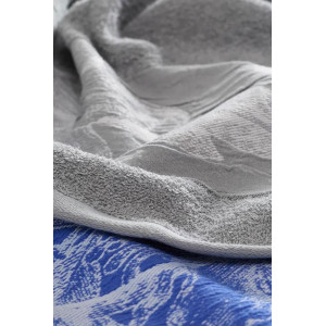 Набор махровых полотенец "Цветы" 6 шт. серый-синий Набор махровых полотенец "Цветы" 6 шт. серый-синий