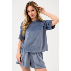 Костюм двойка женский "Милана" 2158-В полиэстер (р-ры: 44-54) индиго