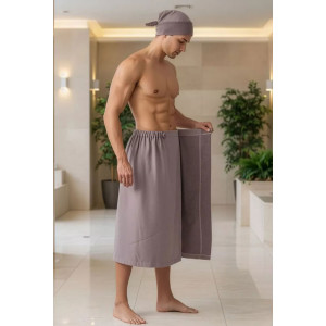 Набор для сауны мужской махровый "Лайт" (р-ры: 54-60) кофейный Набор для сауны мужской махровый "Лайт" (р-ры: 54-60) кофейный