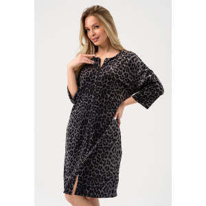 Халат женский "Сафари" 2426-В велюр (р-ры: 48-58) серый