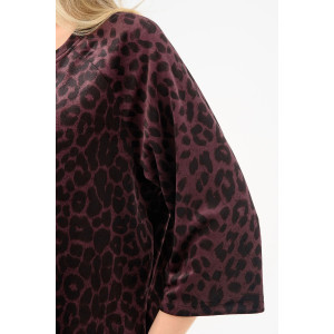 Туника женская "Сафари" 2427-В велюр (р-ры: 54-64) бордовый