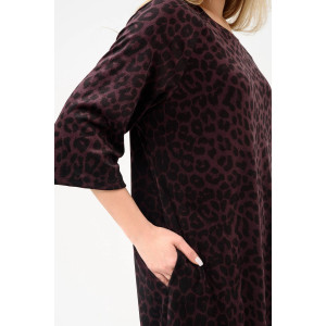 Туника женская "Сафари" 2427-В велюр (р-ры: 54-64) бордовый