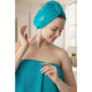 Набор для сауны женский махровый "Корона" (р-ры: 44-60) мурена Набор для сауны женский махровый "Корона" (р-ры: 44-60) мурена