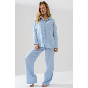 Пижама женская "Муслин" 2403-Мус муслин (р-ры: 44-54) голубой